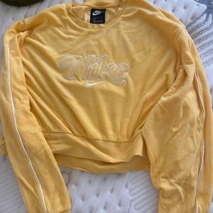 Vintage Nike terry yellow crop sweatshirt